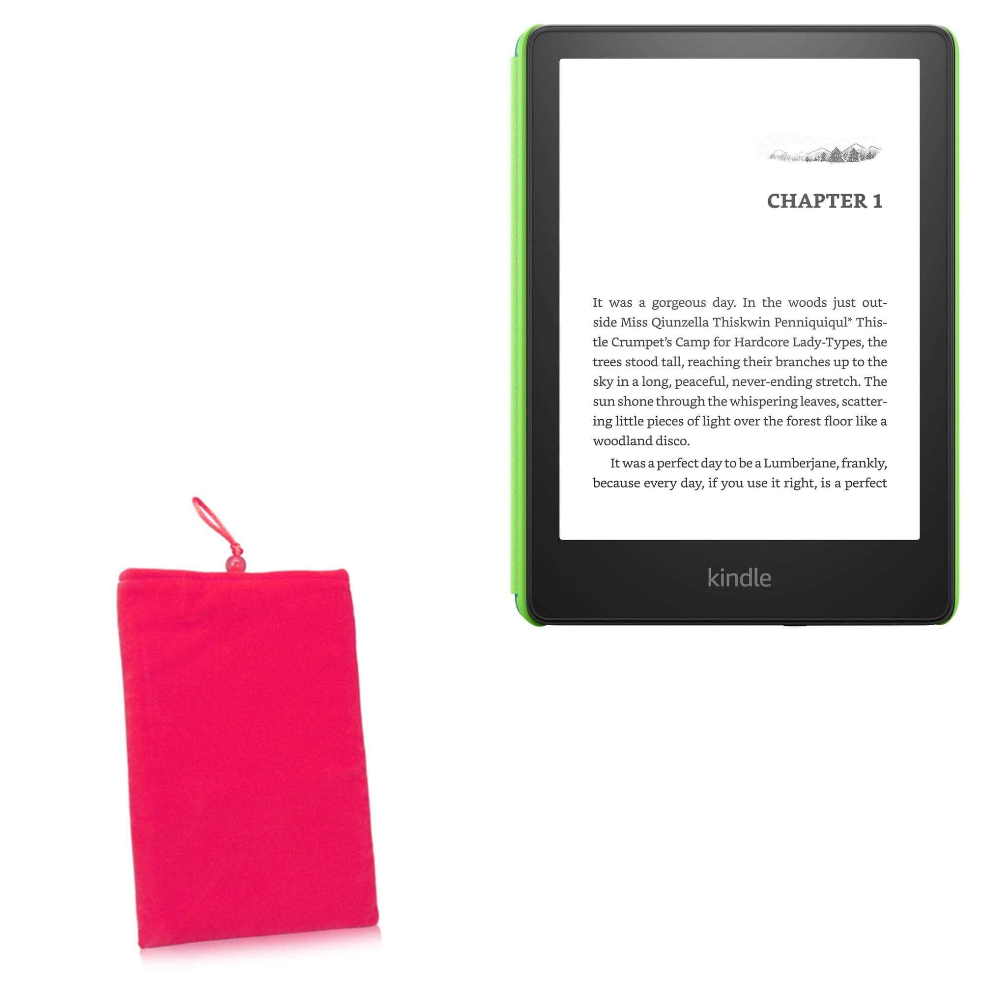 BoxWave Case Compatible with Amazon Kindle Paperwhite Kids - Velvet Pouch, Soft Velour Fabric Bag Sleeve with Drawstring - Cosmo Pink