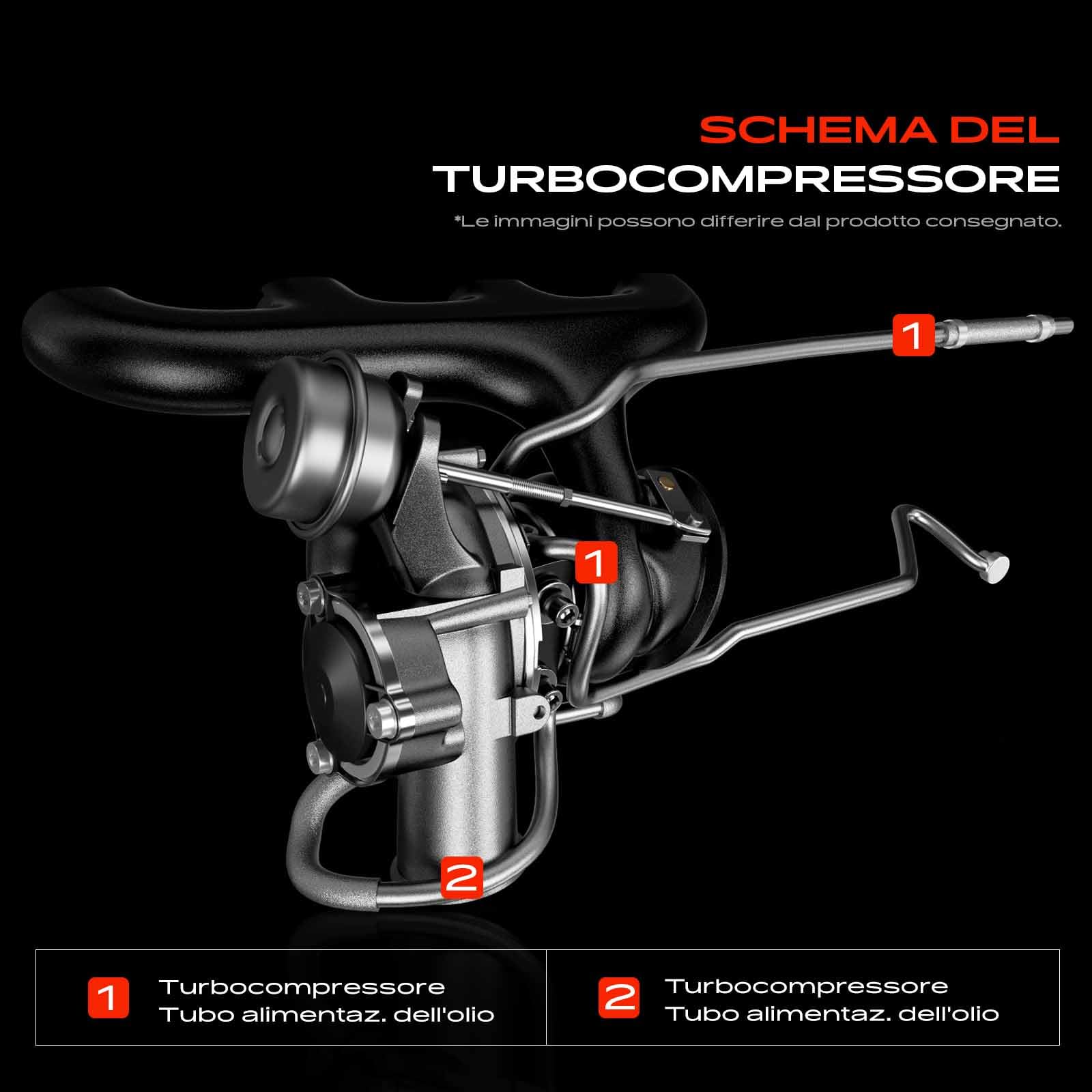 Frankberg 2x Condotto olio turbo Compatibile con M.i.n.i R56 Coope.r S M.i.n.i Cabriolet R57 Coope.r S M.i.n.i Clubman R55 Coope.r S M.i.n.i Countryman R60 Coope.r S ALL4 11658617069