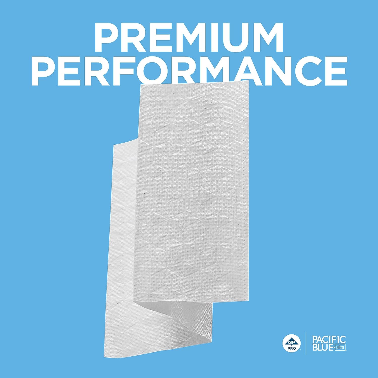Toalla de papel plegable en Z azul Pacífico de GP Pro, blanco, 260 toallas por paquete, 10 paquetes por caja