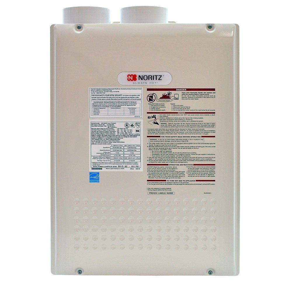 Noritz NRC98-DVLP Indoor Direct Vent 9.8-GPM Propane Condensing Tankless  Water Heater - Water Heater Parts - Amazon.com