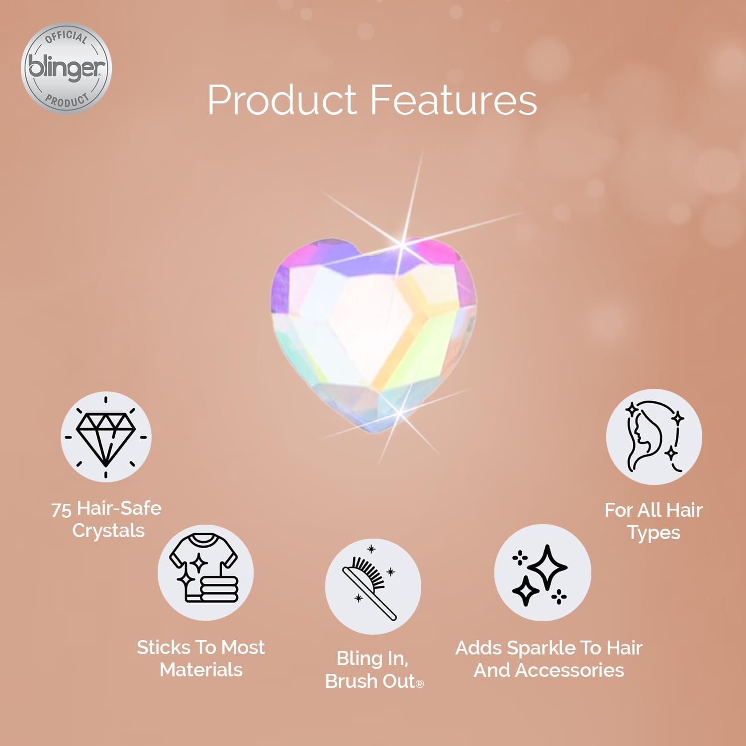 blinger® Deluxe Shimmer Crystal Refill Pack – as seen on Shark Tank | 5 Discs – 75 Precision-Cut Glass Crystals | Hair-Safe Accessories| Styling Tool not included | Crystal Aurore Boreale Hearts 6 mm blinger® Deluxe Shimmer Crystal Refill Pack – as seen on Shark Tank | 5 Discs – 75 Precision-Cut Glass Crystals | Hair-Safe Accessories| Styling Tool not included | Crystal Aurore Boreale Hearts 6 mm