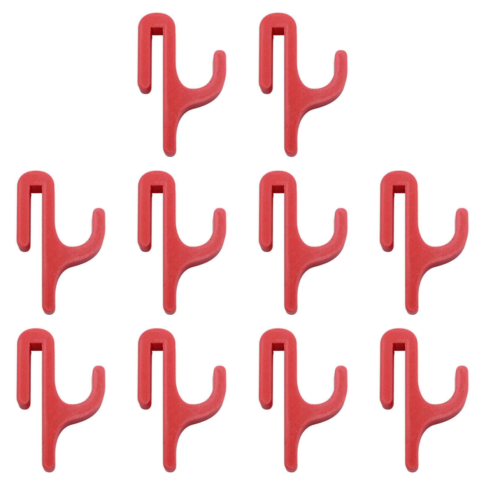 Shntig Red 10 Pieces Plastics Clip On Shower Hooks For Towels And Bathroom Accessories Drillless Easy Installation Space Saver Travel Shower Hooks