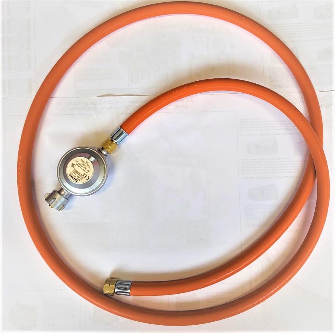 Propane Butane Gas Manguera 10m GOK 50mBar Reductor de Manguera | Racores 1/4 "LH a 21.8 "LH | Utilizado para Camping-cars Chimeneas Estufas de Barbacoa de Gas