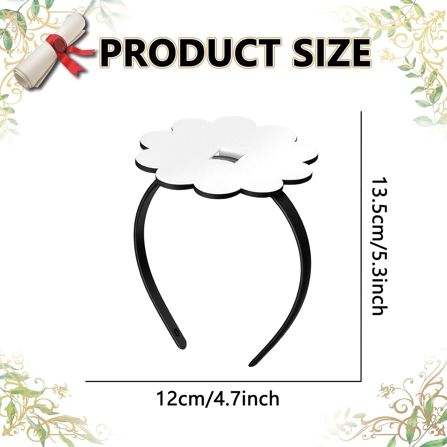 ZEYER Graduation Cap Headband for Women & Men Flower Grad Hat Decorations Holder Grad Cap Headband Accessory, Anti-Fall Hairband for Students Graduates, Keeps Hairstyle Fixed for Graduates Gift image 3
