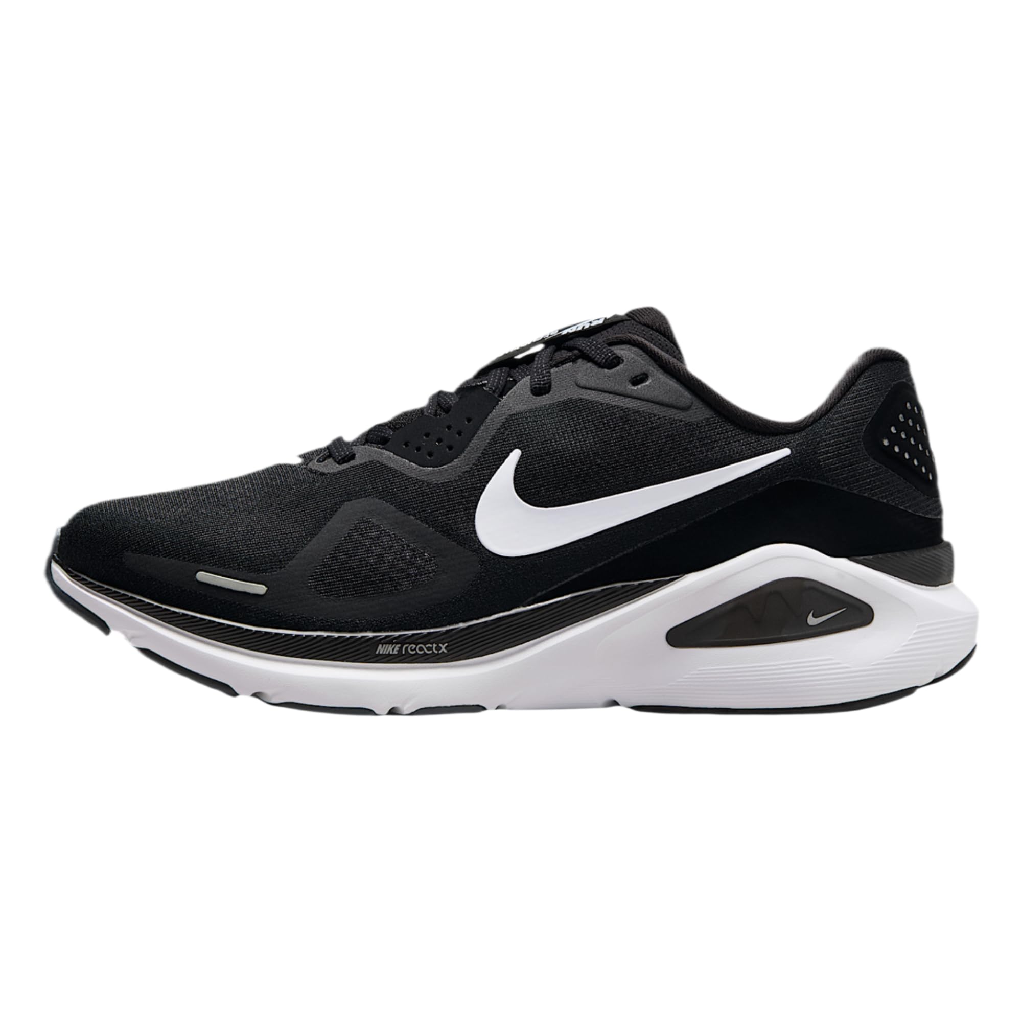 Nike Damen Structure 26 Sneaker, Schwarz/Weiß/Wolfgrau/Metallic-Silber, 12 X-Wide