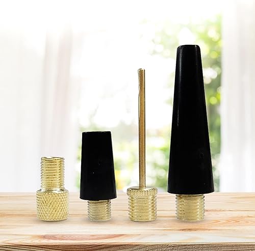 Miniatura 5 de cdar Adaptador de válvula, 4 adaptadores de bomba de bicicleta de latón, aguja de bomba de bola, adaptador de inflador de boquilla inflable de