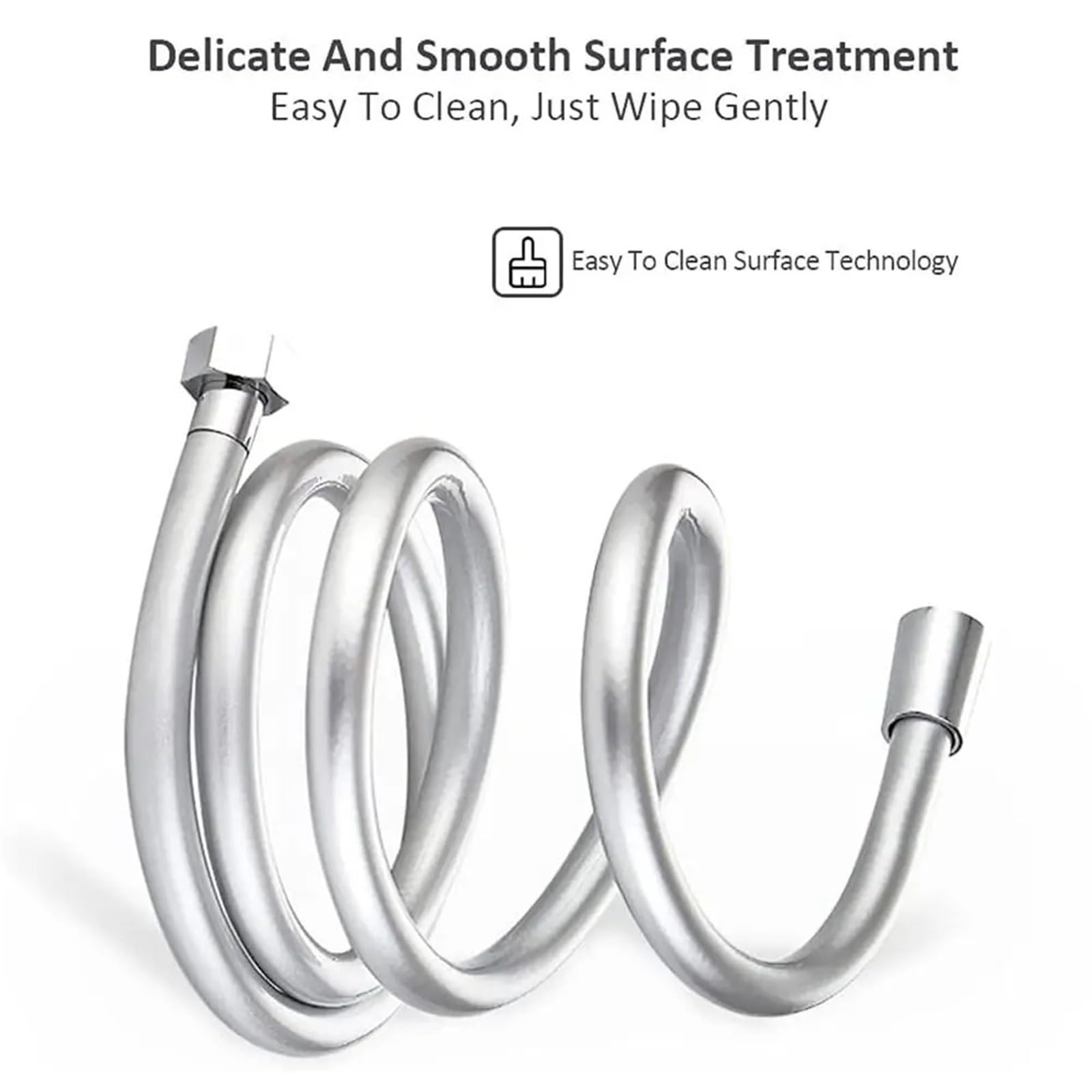 Manguera ducha Manguera de cabezal ducha mano PVC, tubo agua Universal Flexible antibobinado a prueba explosiones, extensión manguera for grifo baño(Stainless Steel-2.5m)