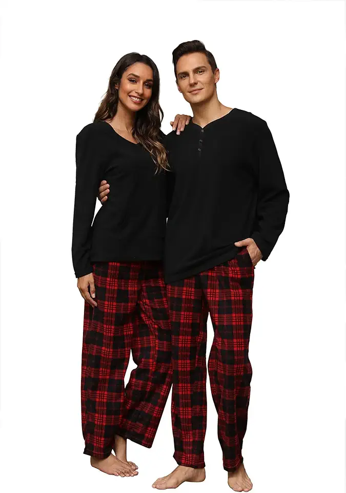 U2SKIIN Couple Pajama Sets, Plaid Pajama Set for...