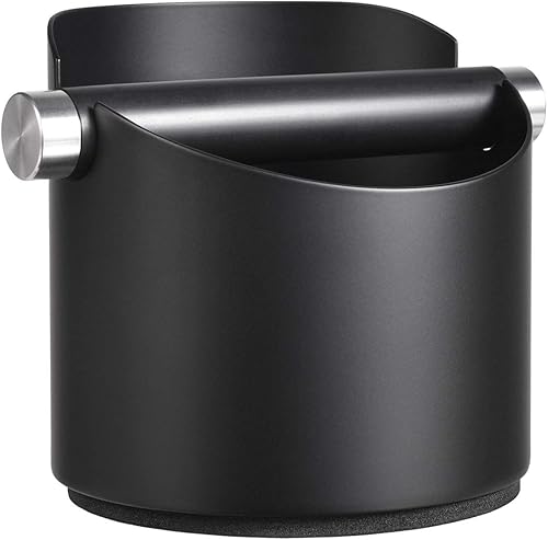 SANTOW - Caja de café con barra de golpeo extraíble y base antideslizante, apta para lavavajillas, construcción de acero inoxidable, tamaño pequeño