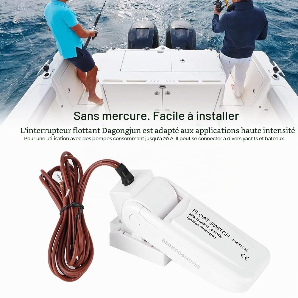 Interrupteur à Flotteur Automatique de Pompe de Cale de Bateau Mercure Protégé contre L'allumage pour les Pompes à Eau électriques pour bomba de achique automatica,contacteur flotteur pompe cale,flott