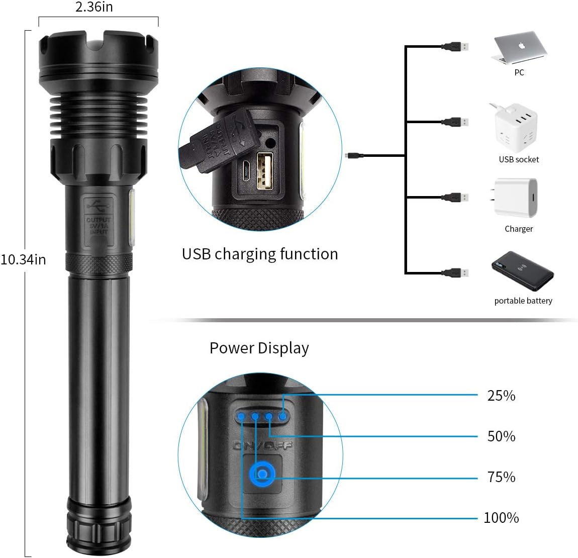 Cartuchas Rechargeable Flashlights Flashlight Waterproof Image