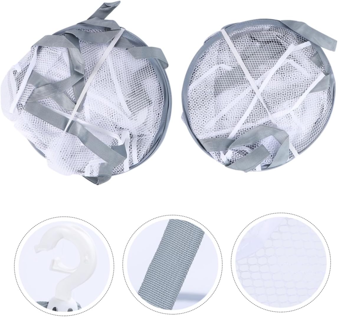 Tofficu 3pcs Clothes Drying Basket Hanging Rack Set Mesh Laundry Storage Organizer for Socks Sweaters Household Drying Rack for Delicates