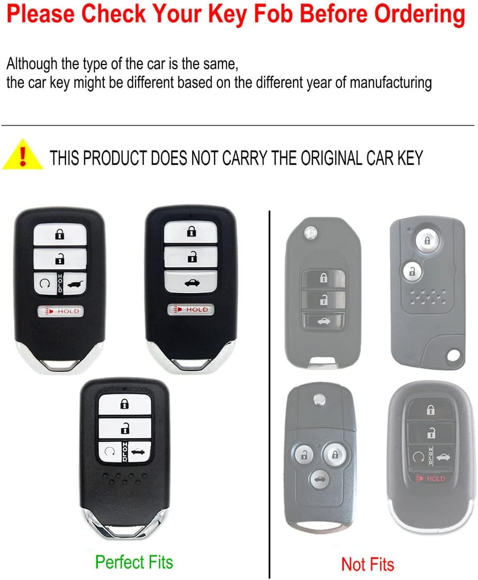 for Honda Key Fob Cover for Accord Civic CRV Ridgeline Pilot Metal Key Case