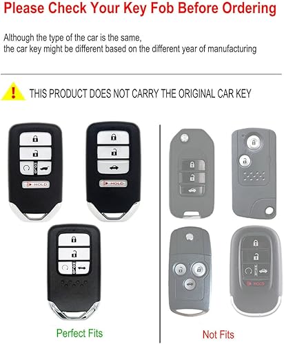 Miniatura 2 de Funda para llavero de metal compatible con Honda Ridgeline CRV Pilot Civic Odyssey Accord JED Spirior