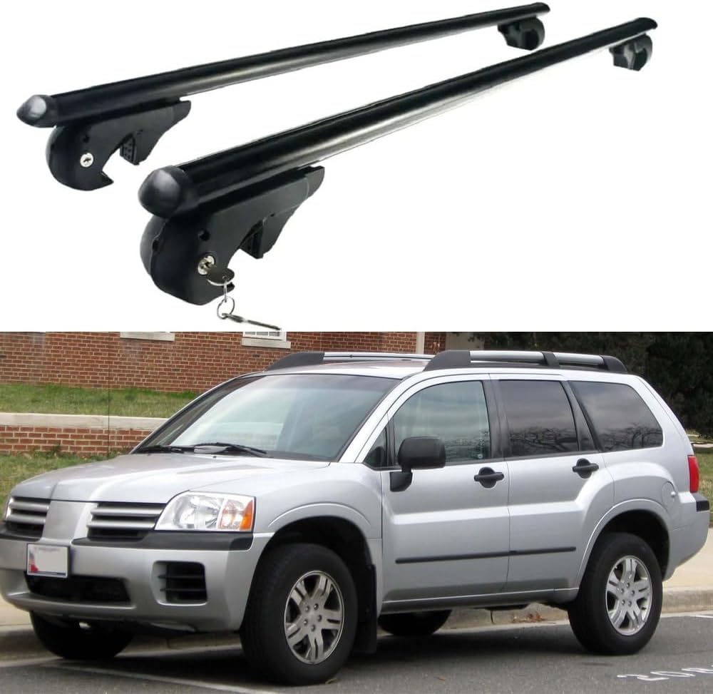 2PCS Lockable Crossbars Cross Bar Cargo Carrier Fits for Mitsubishi Endeavor 2004-2011 Roof Rail