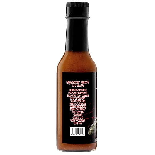 Miniatura 2 de Hellfire Hot Sauce Bloody Snot - Salsa picante de ajo gourmet con pimientos Carolina Reaper, 5 onzas premiada Premium, salsa gourmet a base de