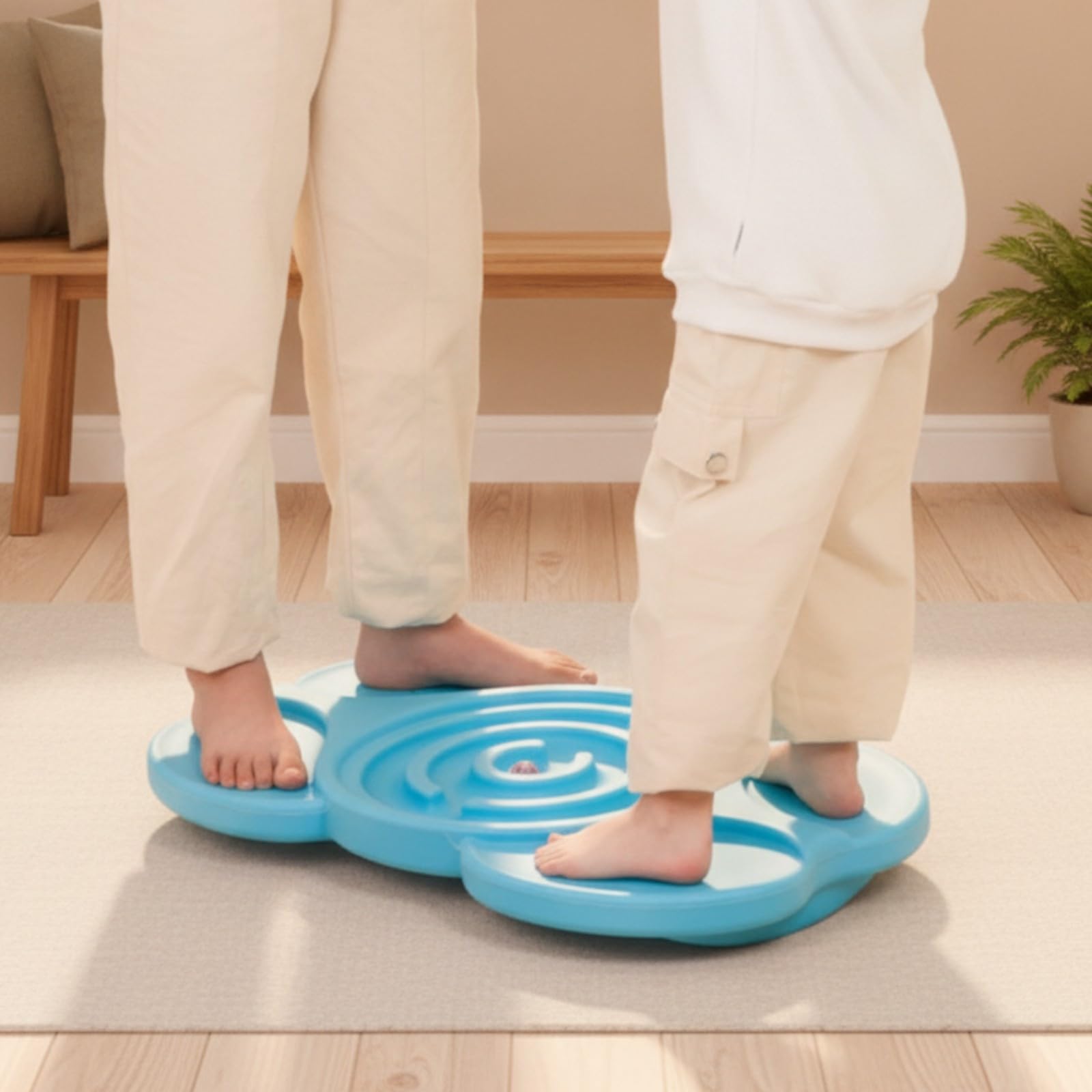 Tavola per Equilibrio Bambini Stimolante | Robusto, Pedana Equilibrio per Allenamento Sensoriale, Salvaspazio, Balance Board, Scuola Dell'infanzia, Camera dei Giochi, Rosso
