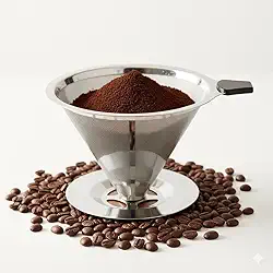 Filtro de Café 103 Inox Reutilizável – Coador Aço Inoxidável Premium, Sem Papel, Malha Fina Dupla, Para Café Coado Manual e Cafeteiras