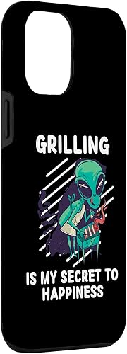 Miniatura 3 de iPhone 13 Pro Max Cute Alien Grilling Is My Secret To Happiness Alien Lover Case
