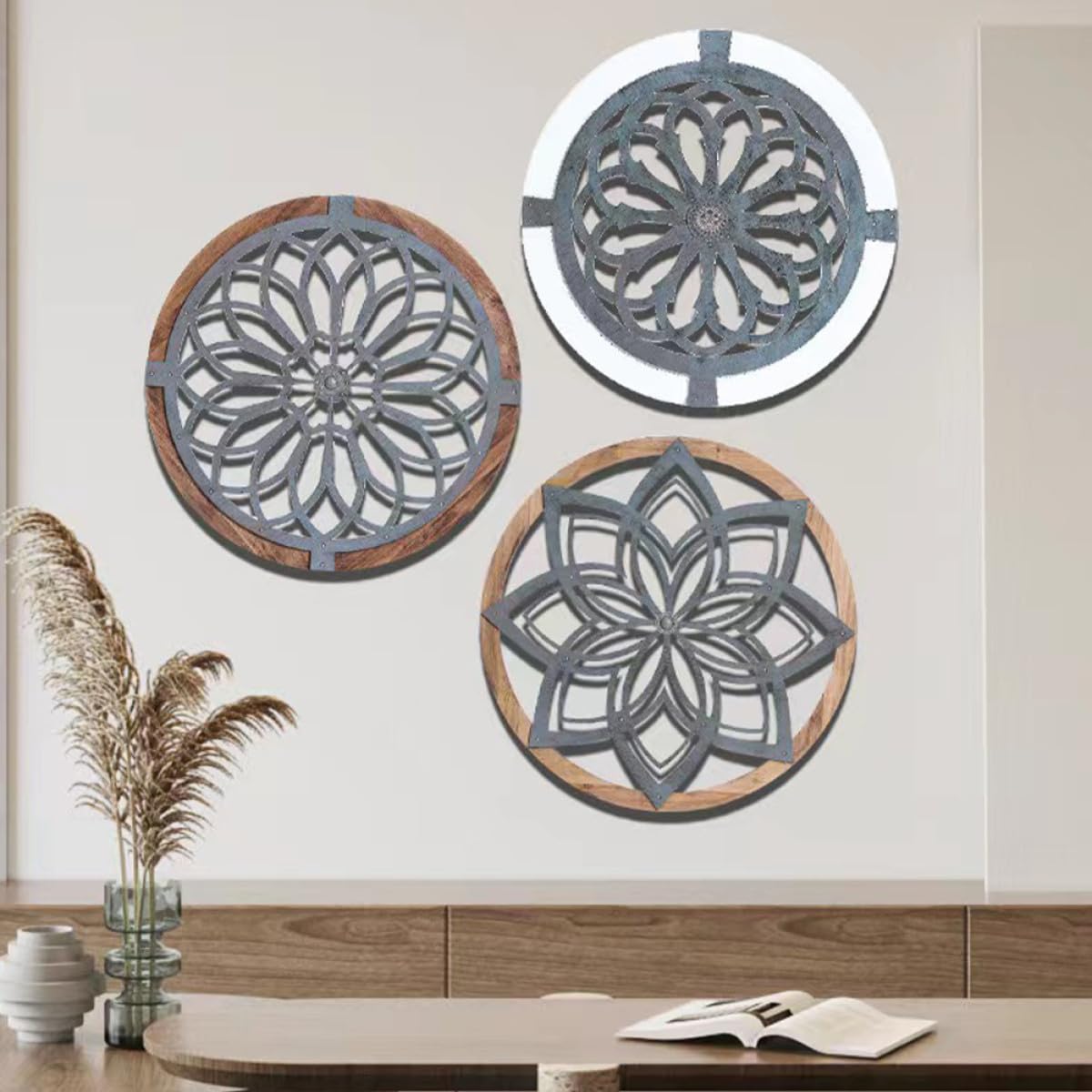 Decorazione da Parete a Rombo in Acrilico 3 Pezzi per Casa