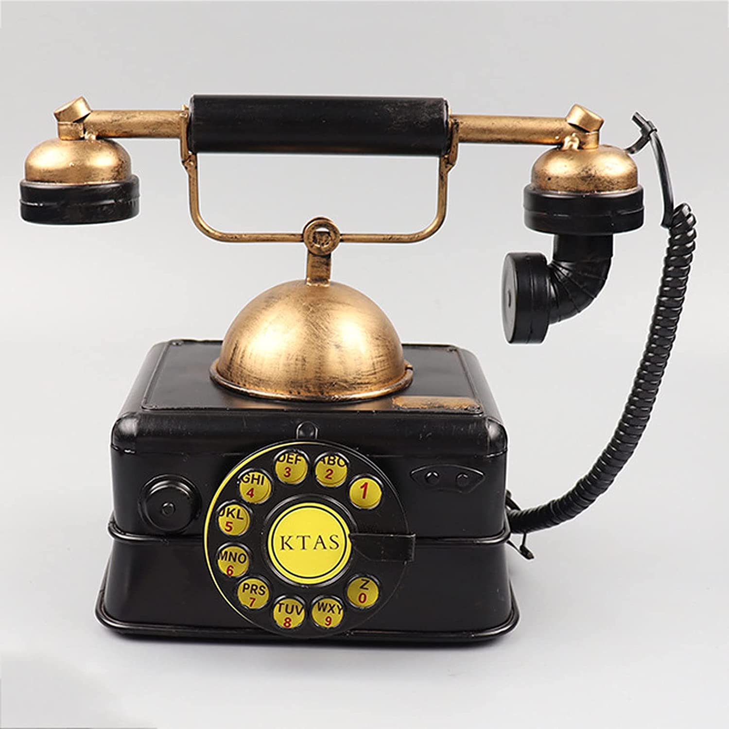 WangXLDD Klasyczny telefon w stylu retro w stylu vintage z przyciskiem staromodny telefon stacjonarny na biurko do domu biura hotelu i baru (A)