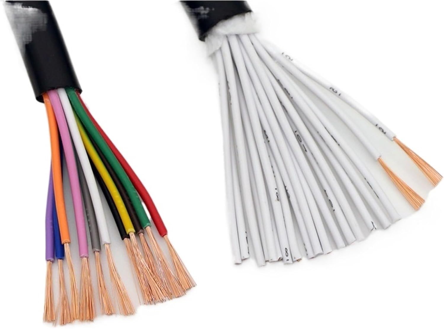 Multi-Conductor Cable Outdoor Landscape Wire, 26AWG Black Soft Wire 0.15mm2 Sheathed Wires 2 Cores to 12 Cores Pins Copper Conductor Electric Cable(10 Core,10meter)