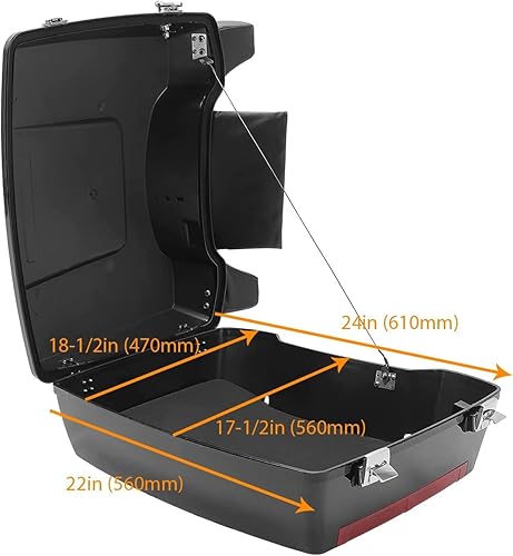 Miniatura 3 de ECOTRIC Tour Pack - Rack de dos piezas compatible con Harley Touring Street Glide Road King Electra Glide 1997-2008 con respaldo negro