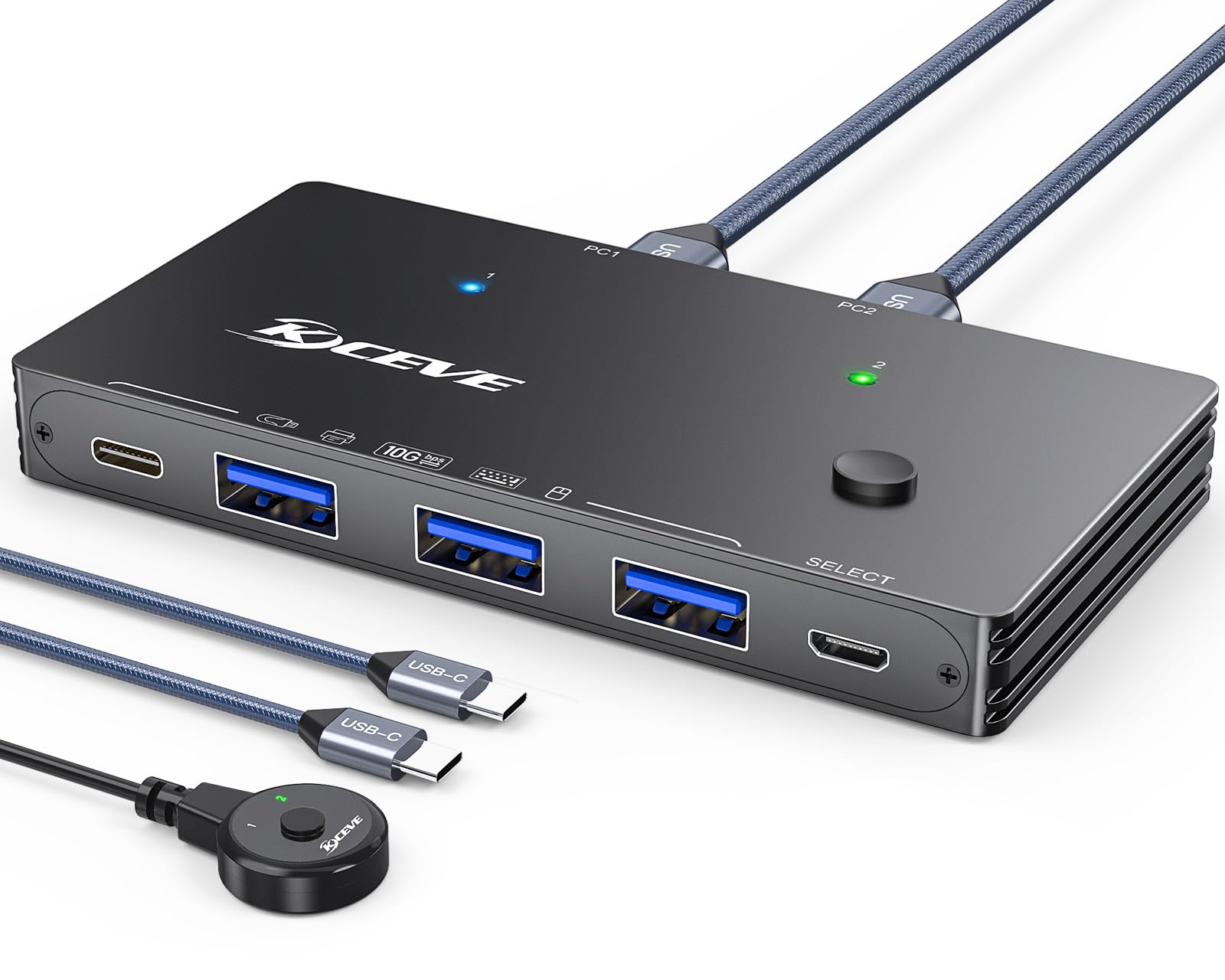 Photo 1 of AngTee USB 3.2 Switch - 2 Computers, 10Gbps