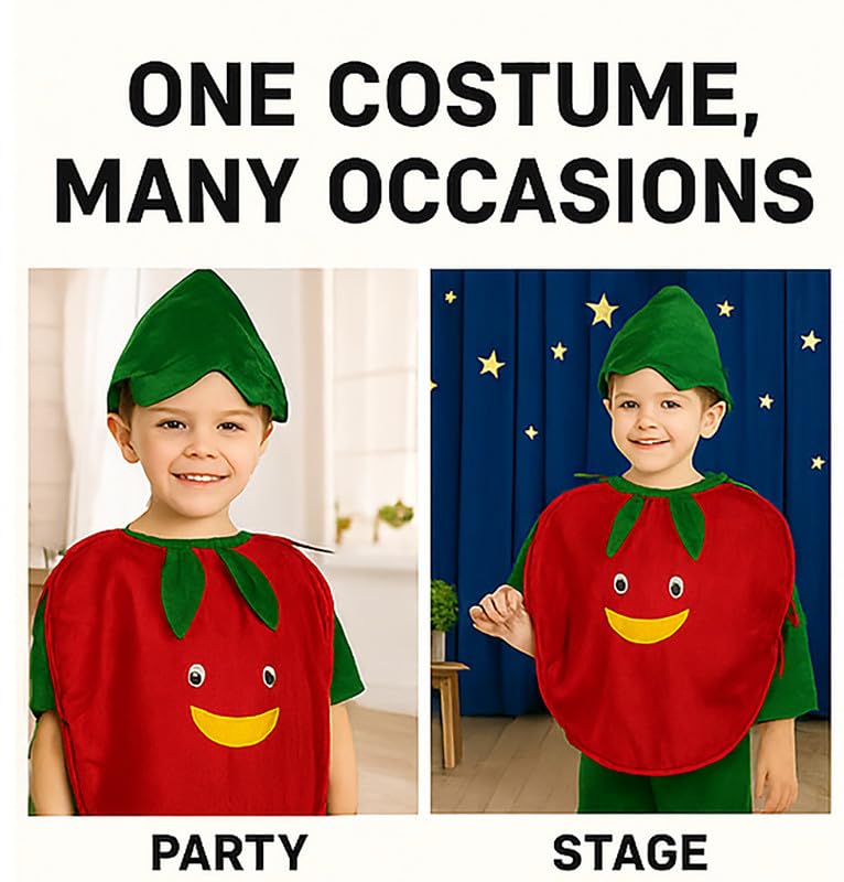 Image of FancyDressWale Fruit & Vegetable Fancy Dress Costume for Kids | Free Size 2-10 Years | School Fancy Dress, Stage Shows, Theme Parties