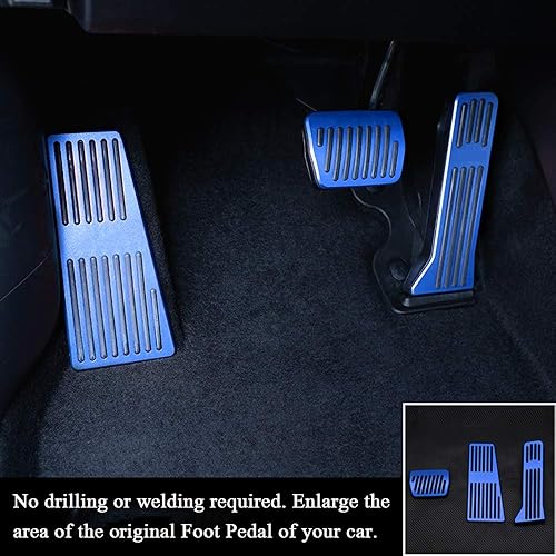 Miniatura 2 de XITER Juego de 3 almohadillas de aluminio antideslizantes para Mazda 2 3 6 CX-3 CX-5 CX-9 (azul)