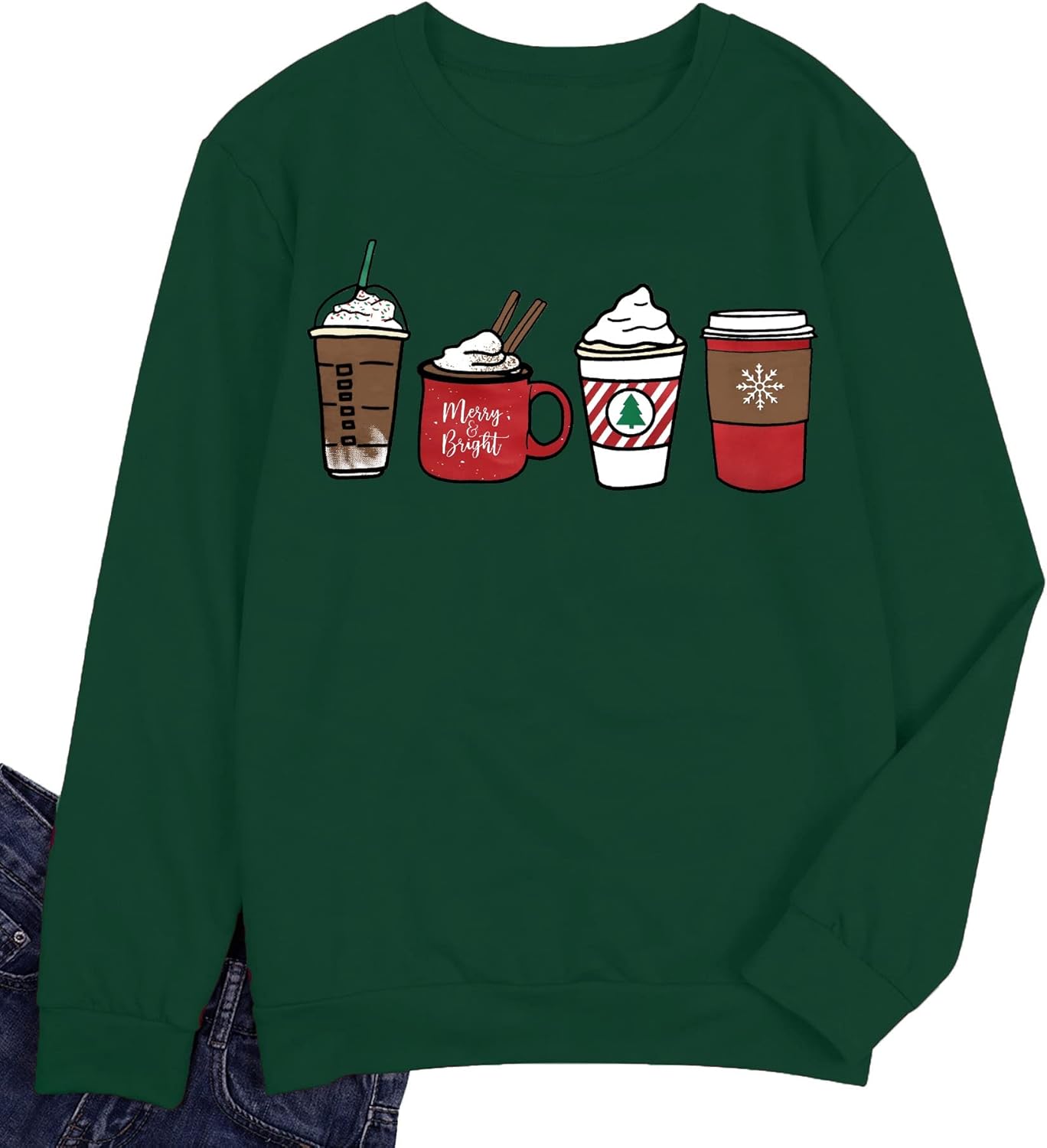 LAZYCHILD Christmas Tree Sweatshirt Women Merry Christmas Long Sleeve Shirt Pullover Top Xmas Holiday Sweatshirts - Image 4