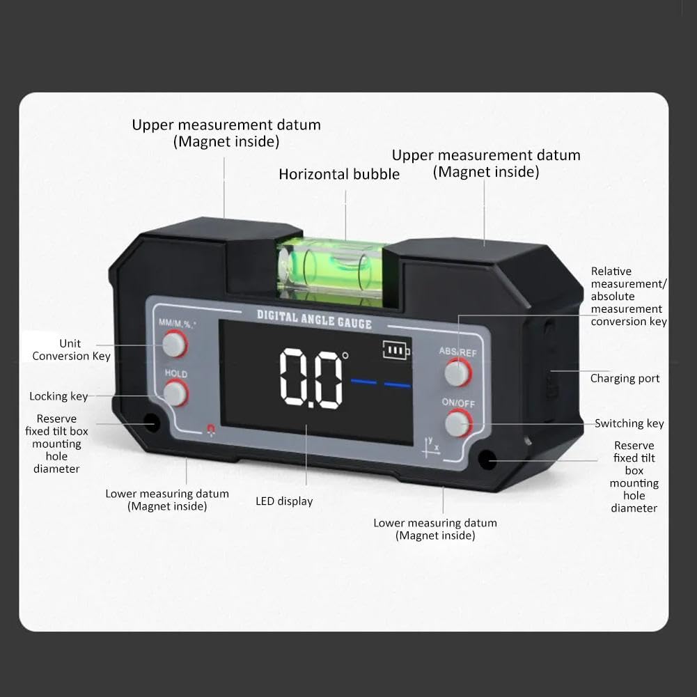 Magnet Inclinometers Digital Angle Gauge LAOSHE - Magnetic Inclinometer With Bubble Level ...
