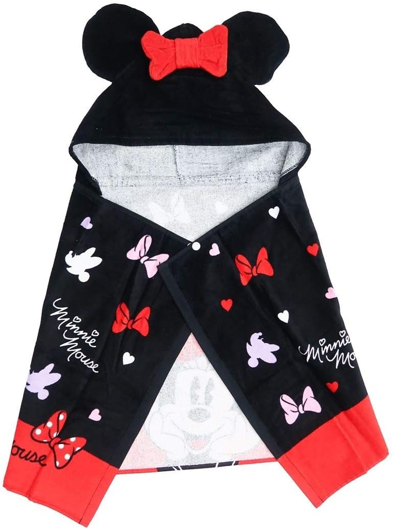 Amazon Co Jp ミニーマウス タオルポンチョ フード付き コンパクト バスタオル ジェミニ ディズニー ホーム キッチン