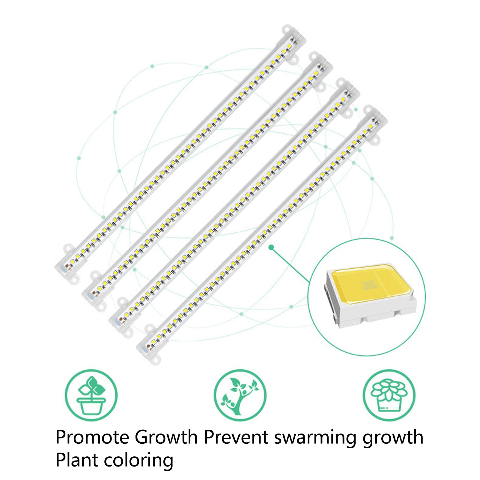Tiras de Luz LED para Cultivo de Plantas, Espectro Completo, 4 Cabezales, Enchufe USB, Función de Temporizador Regulable, Luz LED para Cultivo de Interior, Hogar, Suculentas (4,3 W 84 LED rojos y 84
