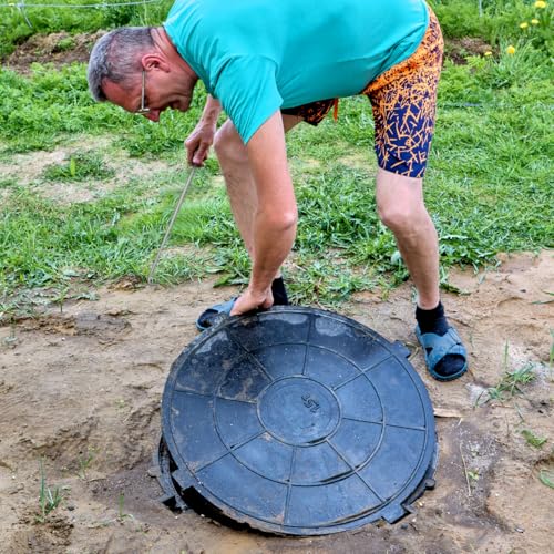 Cabilock Edelstahl Schachtdeckelhake, Hebehaken Schacht Haken Schachthaken Kanaldeckelhaken Kanalhaken für Kanaldeckel Rollladentüren 38cm