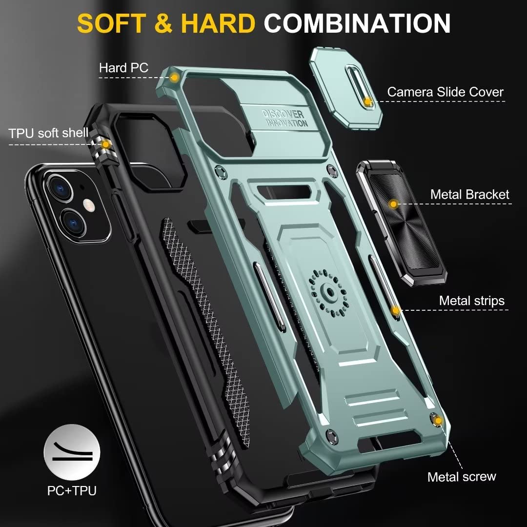 BAIDIYU Cover per Honor Magic 5 Lite Custodia, Assorbimento degli urti, Staffa, Resistenza alla caduta, Doppio strato TPU + PC, Adatto per Honor Magic 5 Lite.(Rossa