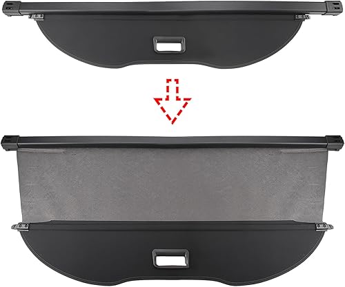 Miniatura 2 de Carbhub Cubierta de carga para maletero para Nissan X-trail Rogue SV S SL 2014-2020, color negro, retráctil, para equipaje, pantalla de protección