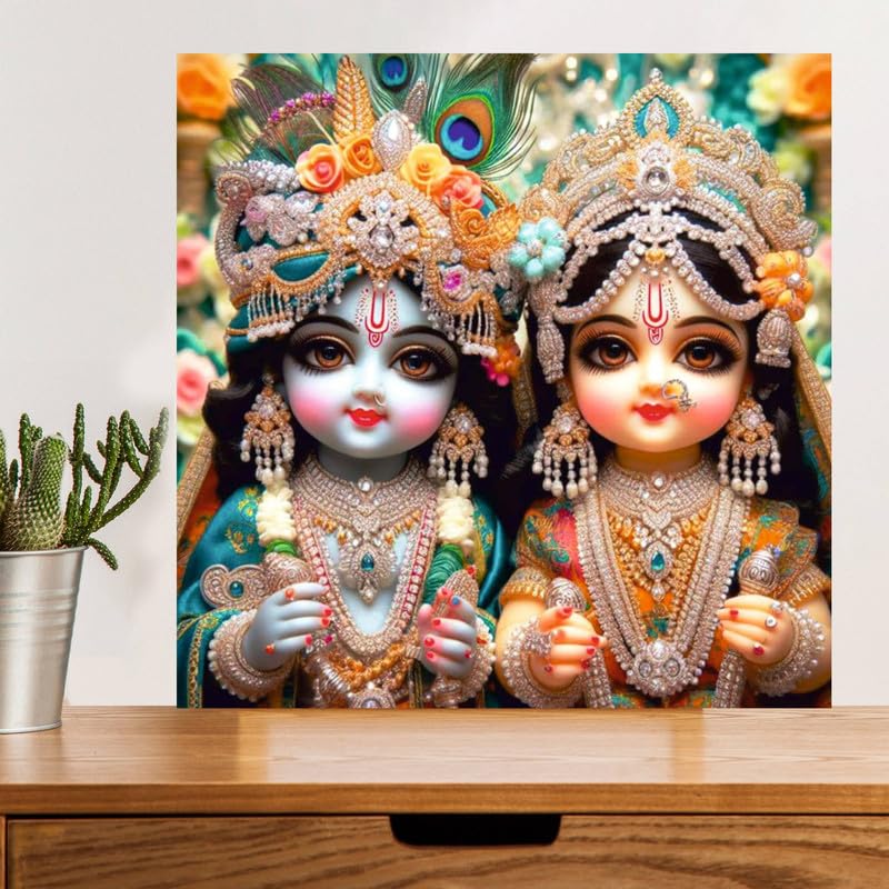 Image of British Terminal Cute little Bal Gopal Baby God Krishna| Kanha Ji | Laddu Lord Makhan Chor Painting Religious Poster for Pregnant Women for wall (matt thin vinyl,sticker,multicolor,unframed)| bj246