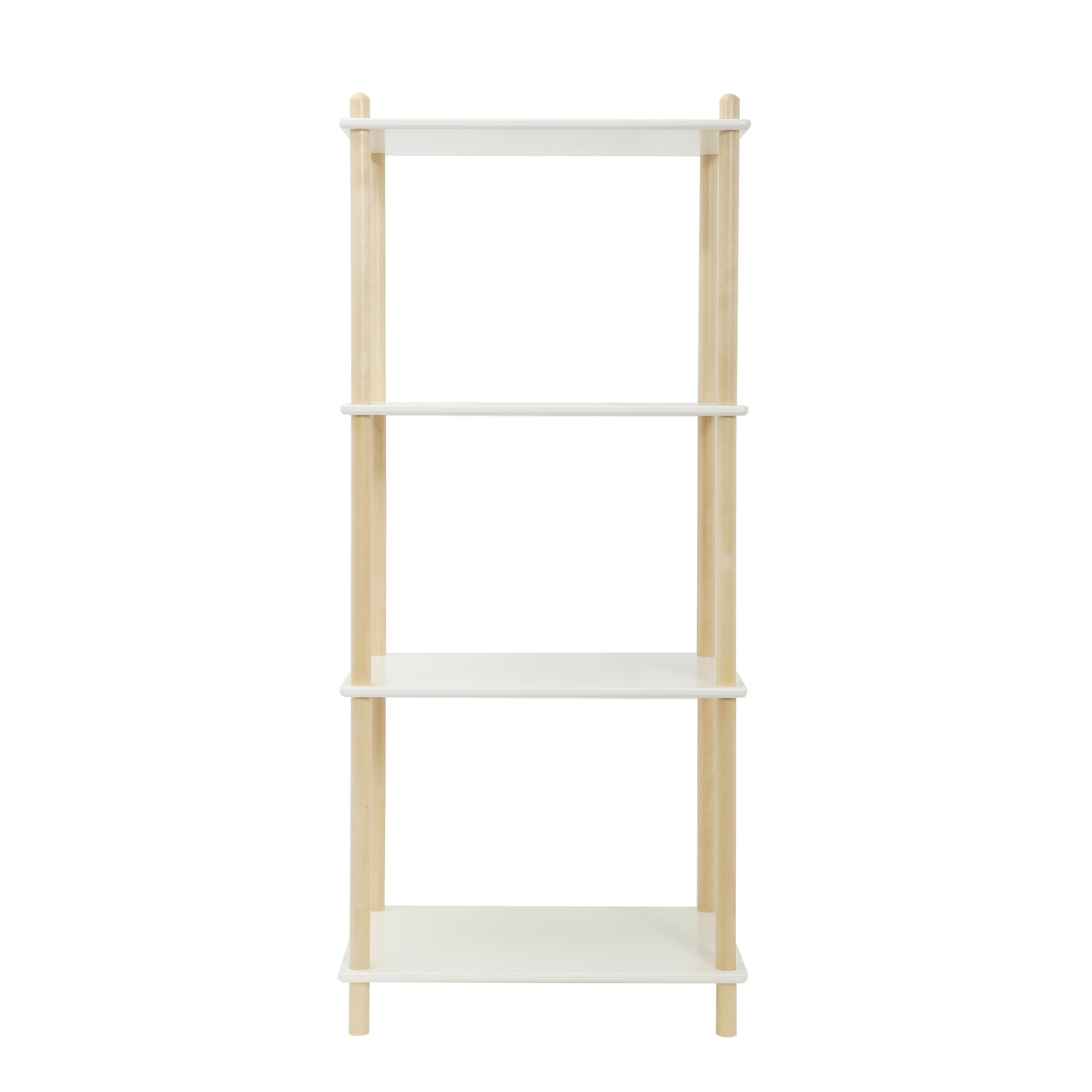 FurnitureHMD 2/3/4/5-Tier Household Shelf,Organiser Shelves,Storage Shelf with Birch Round Legs and MDF Shelving Unit for Bedroom, Bathroom,Kitchen,Office (W60xD40xH138cm)