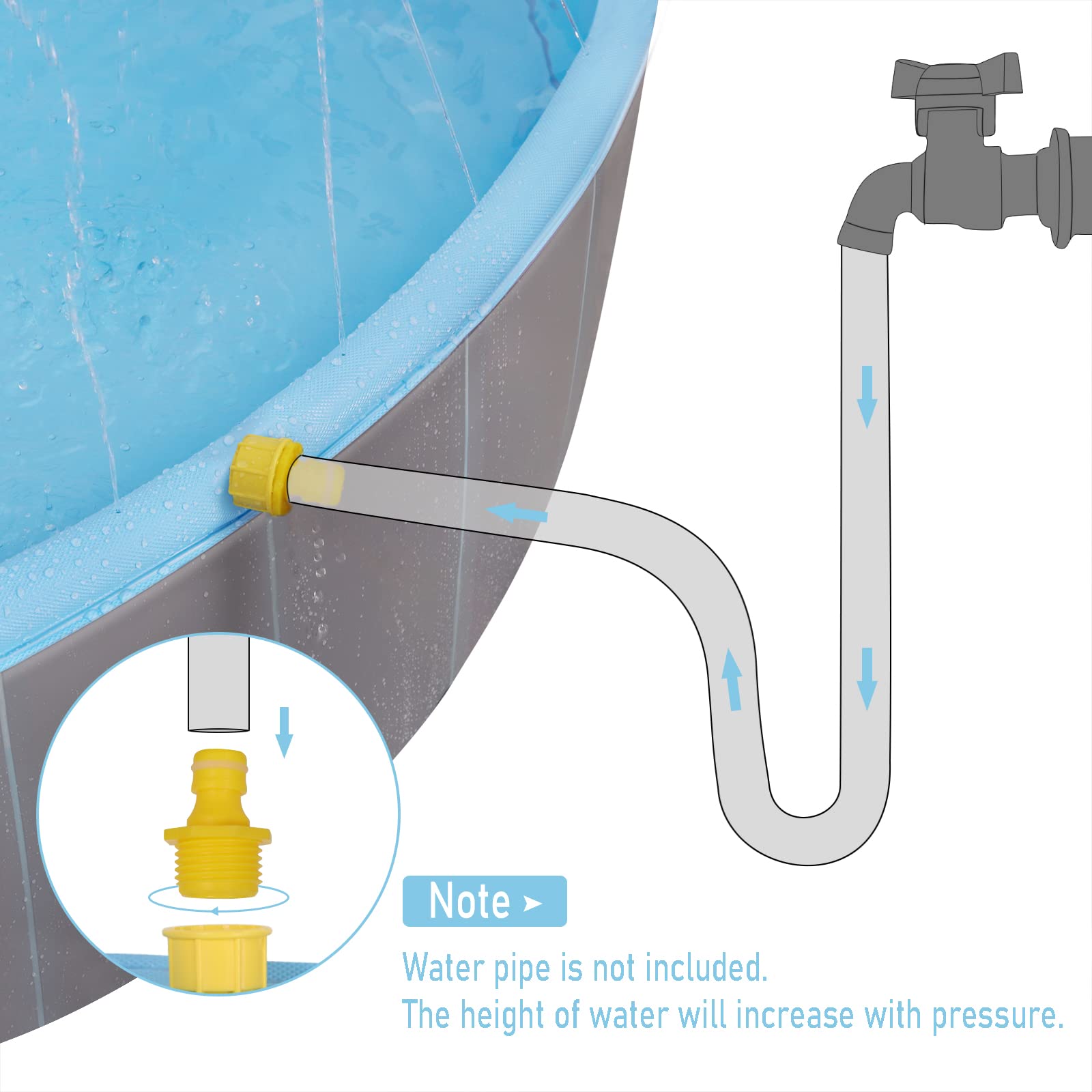 EUGAD Piscina per Cani Pieghevole, Piscina Cani Grandi con Spruzzi d’Acqua 120x30cm Vasca da Bagno, Rigida Piscinetta in PVC, Antiscivolo Pool Giocattolo d'acqua per Giardino Estivo all'Aperto