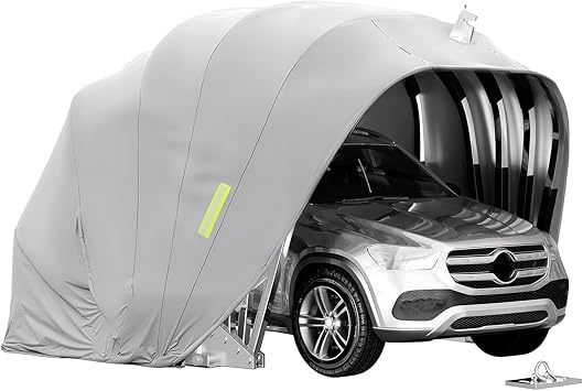 Heavy Duty Staniness Carport, Removable Car Canopy Shelter Retractable