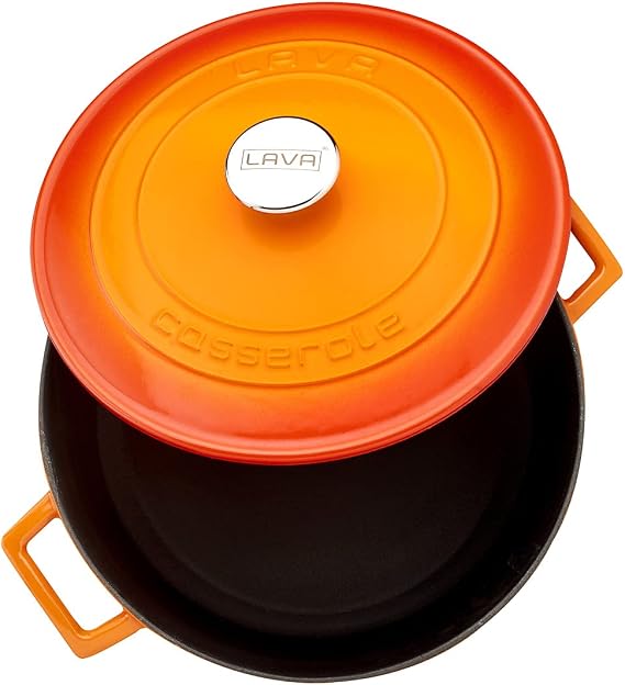 Lava Metal Döküm Yuvarlak Tencere, 28 Cm, Turuncu
