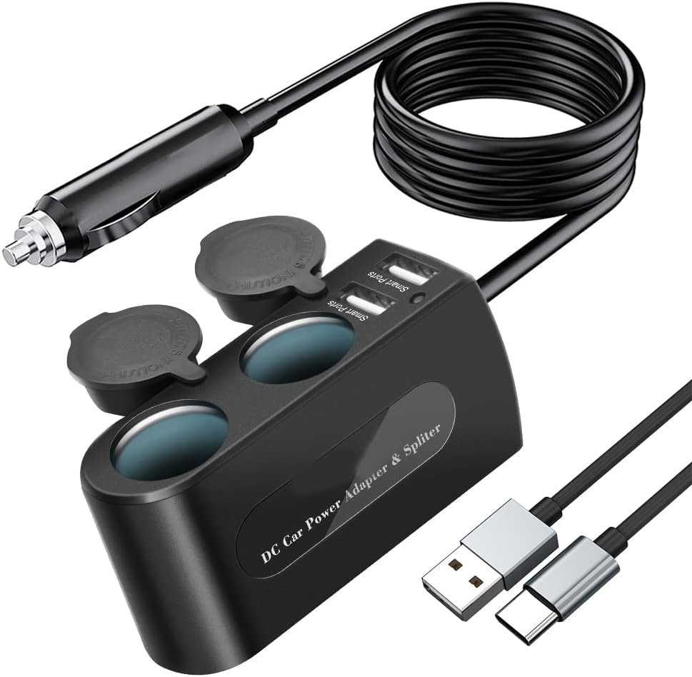 Caricatore da auto accendisigari 2 porte usb 2,1A per ricarica universale bianco