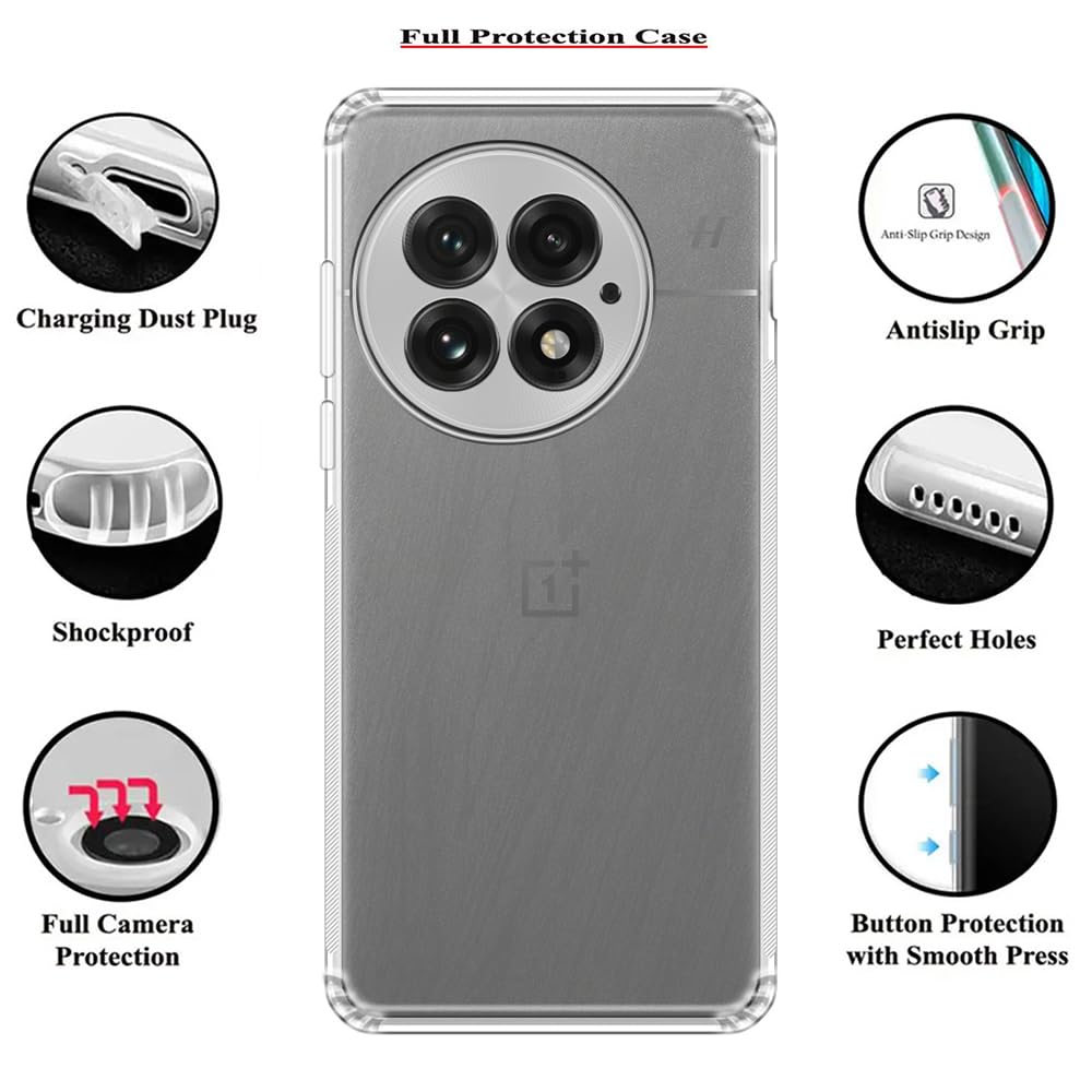 Amazon Brand-Solimo Anti Dust Plug Mobile Cover (Soft & Flexible Back case), for OnePlus 13 5G (Clear) offers donot miss