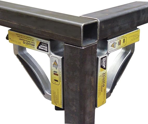 Strong Hand Tools Adjust-O 90 Dual Switch Magnetic Fabrication Square, On/Off Switches, Max. Pull Force: 120 LBS, Dimension: 6 x 6 x 1-1/2, MS2-80
