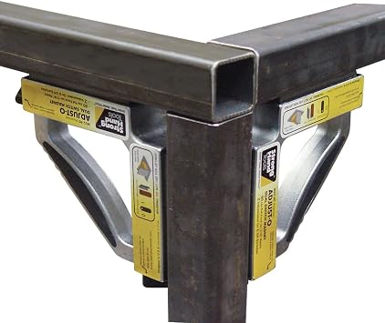 Strong Hand Tools Adjust-O 90 Dual Switch Magnetic Fabrication Square, On/Off Switches, Max. Pull Force: 120 LBS, Dimension: 6 x 6 x 1-1/2, MS2-80