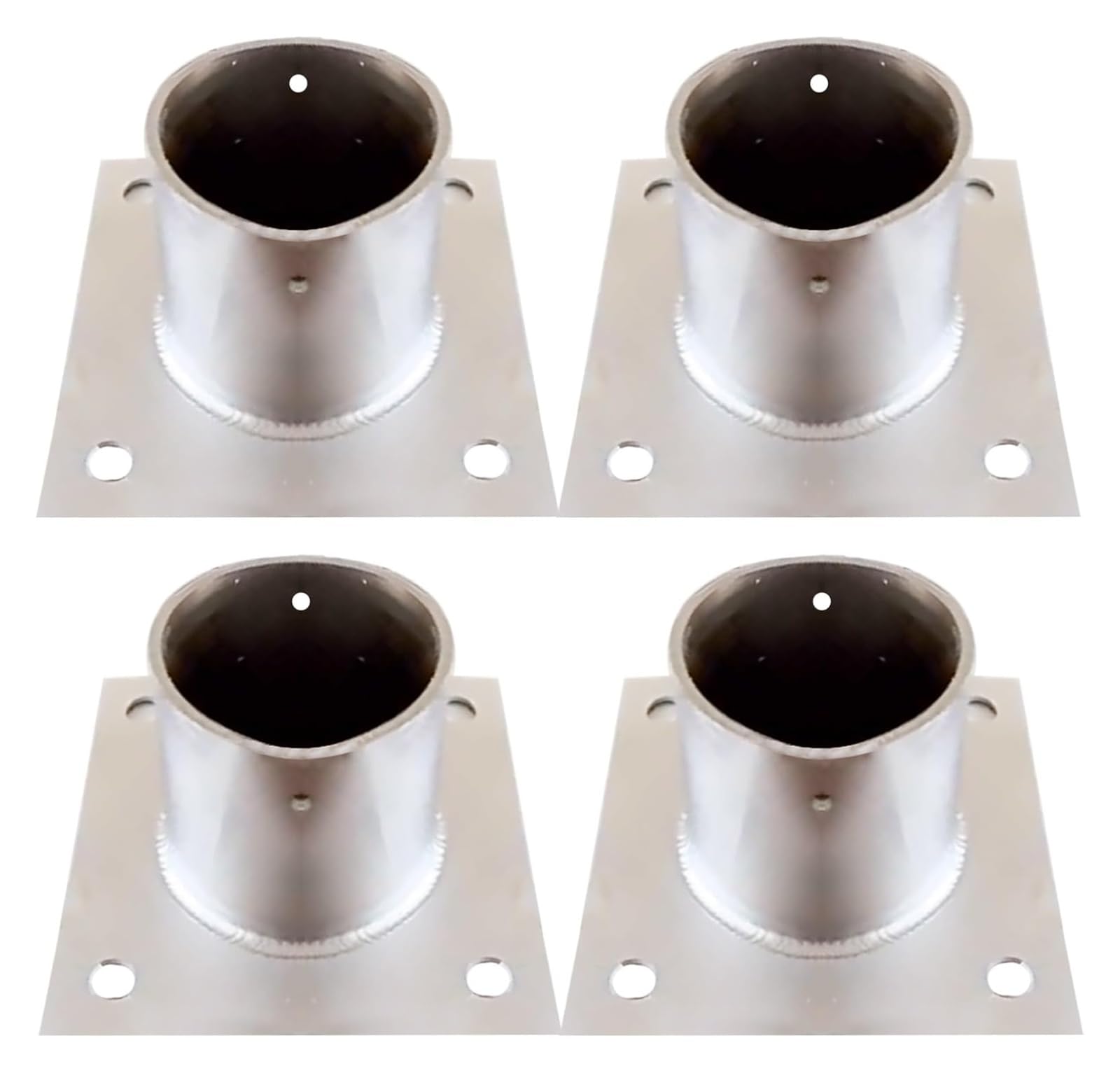 Fence Posts， Stainless Steel Post Brackets, with Screws and Concrete Kit Anchors, for Deck Railing Mailbox(Dia 100mm(3.9in),4 Pcs)
