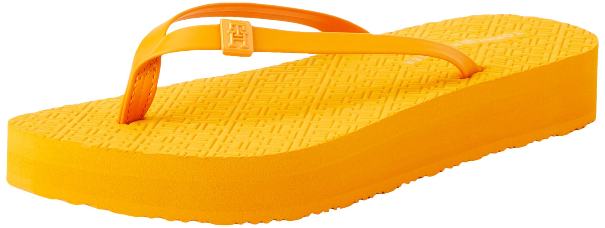 Tommy Hilfiger, Women, Monogram Beach Sandal, Flip Flop, Orange, 3.5