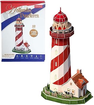 Cubic Fun 3D LED Lighthouse Puzzle (51 Pieces)