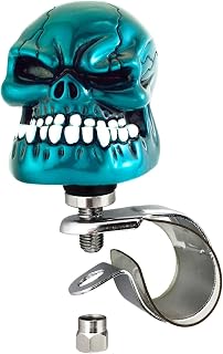 Arenbel Steering Wheel Turning Booster Skull Car Suicide Spinner Driving Assist Grip Handle Brody Knob Fit Most VehiclesTrucks Boats, Metallic Blue